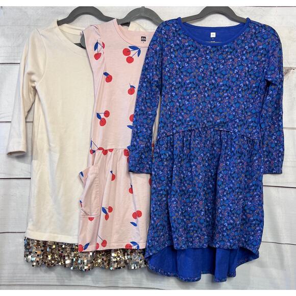 Lot of Three Dresses Tea Collection/Crewcuts Size 7/8 Preppy Cute - Picture 1 of 6